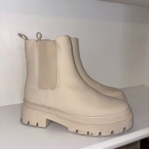 Cream Chelsea Boots